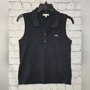 Lacoste Women's Navy Blue Sleeveless Polo Top Size Small